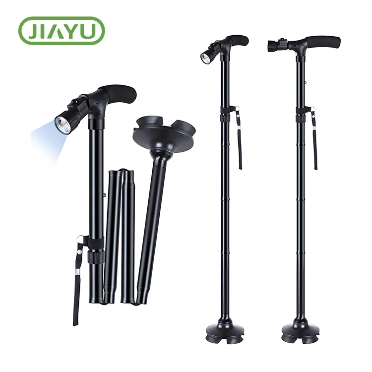 Aluminia Promenanta Bastono kun LED-Lumo
